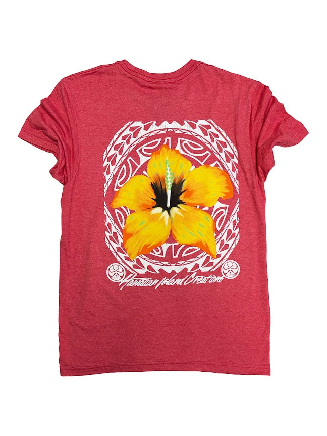 HIC MASINA BIG BRADDAH TEE - RED HEATHER