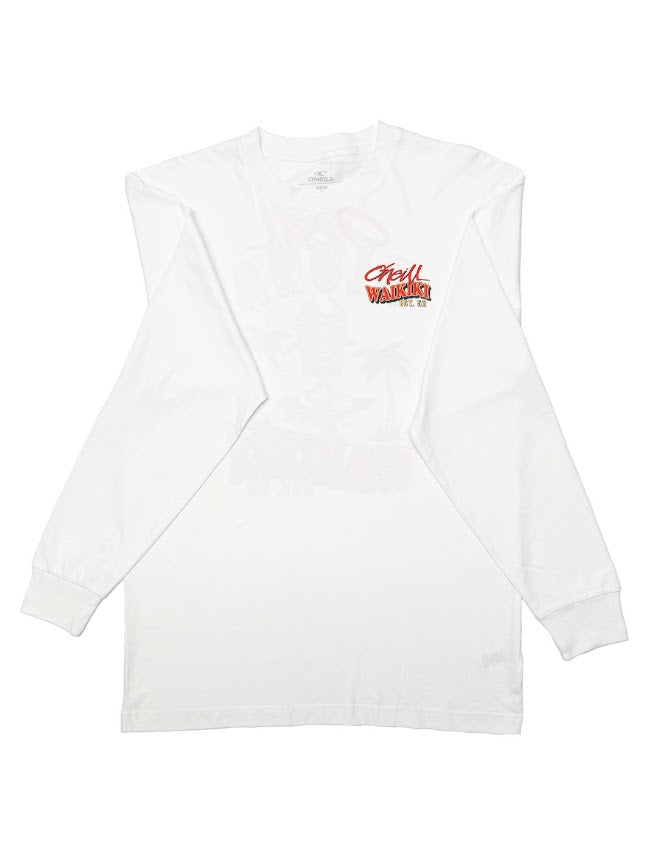 O'NEILL HAWAII WAIKIKI SNACK TIME LONG SLEEVE - WHITE TEE