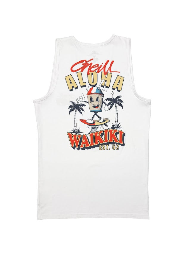 O'NEILL HAWAII WAIKIKI SNACK TIME TANK TOP - WHITE