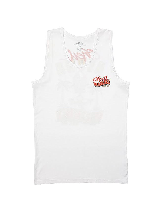 O'NEILL HAWAII WAIKIKI SNACK TIME TANK TOP - WHITE
