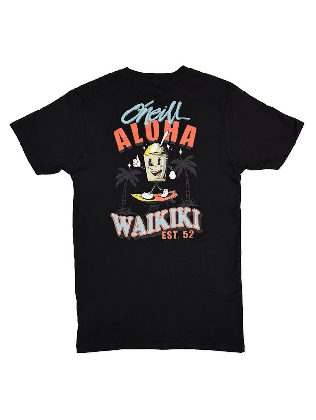 Waikiki★ O'NEILL HAWAII WAIKIKI SNACK TIME CLASSIC TEE - BLACK – Hawaiian