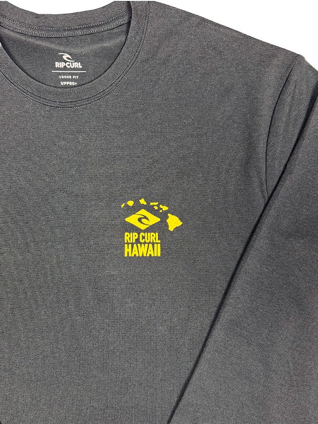RIPCURL HAWAII DESTO UPF LONG SLEEVE SURF SHIRT - BLACK MARLE