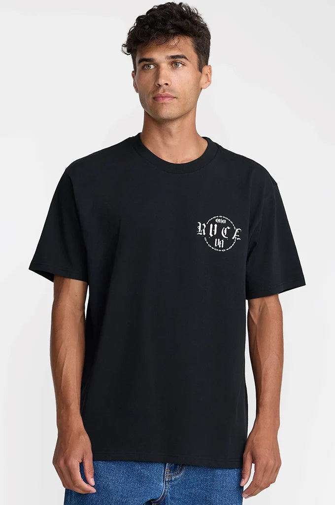 RVCA DARK LINK TEE - BLACK