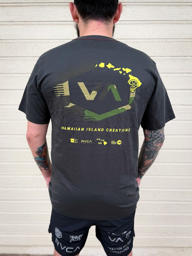 RVCA X HIC SHADOW HEX TEE - BLACK (PTK)