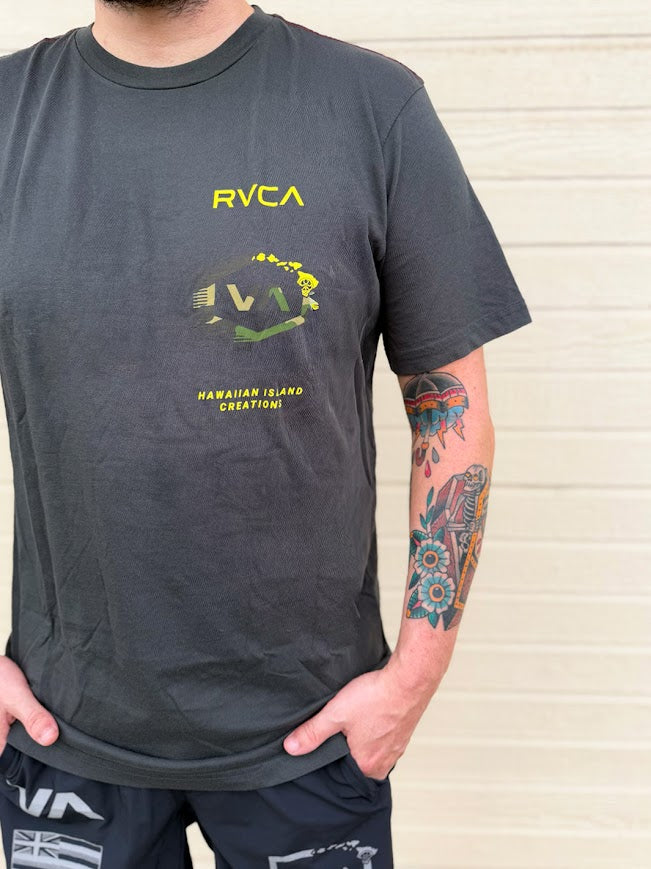 RVCA X HIC SHADOW HEX TEE - BLACK (PTK)