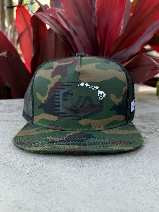 RVCA X HIC SPORT HEX TRUCKER - CAMO – Hawaiian Island Creations
