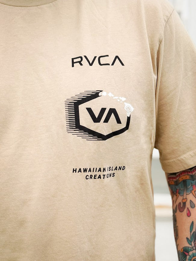 RVCA X HIC SHADOW HEX TEE - KHAKI – Hawaiian Island Creations