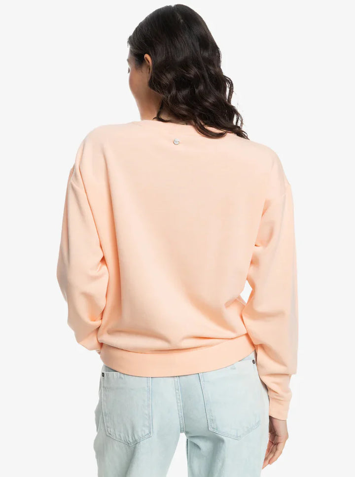 ROXY SURFING BY MOONLIGHT CREW SWEATSHIRT - PEACH PARFAIT