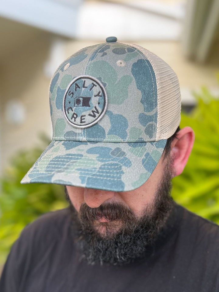 SALTY CREW WATERMARK RETRO TRUCKER - SAND CAMO