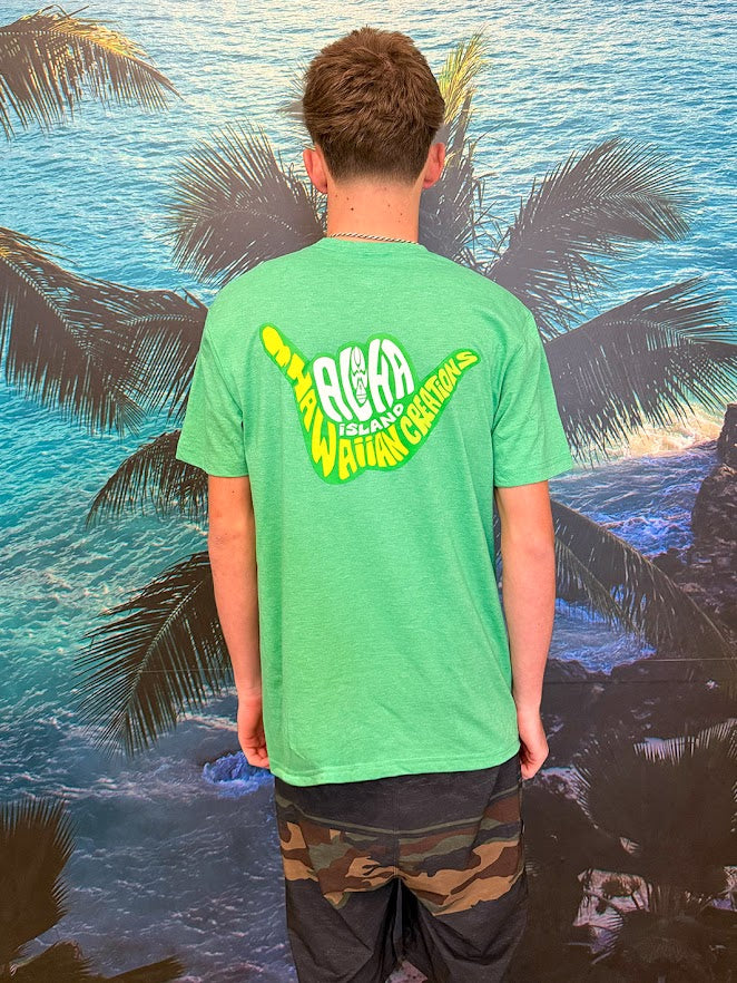 HIC SHAKA SCRIBBLE TEE - HEATHER GREEN