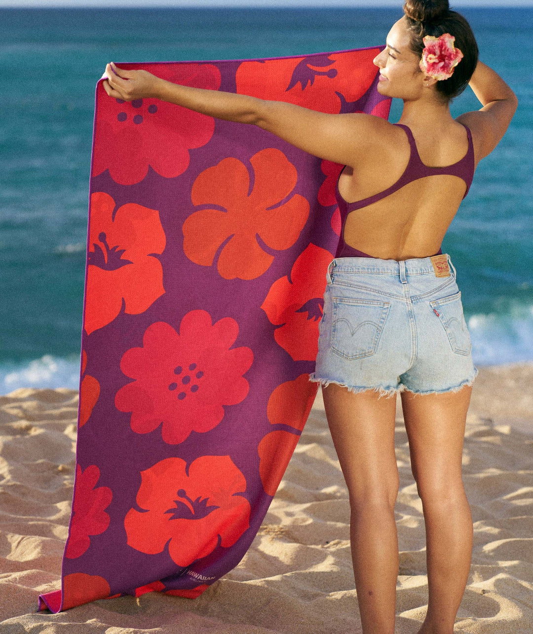 TAG ALOHA BEACH TOWEL - ALOALO HAWAIIAN AIRLINES