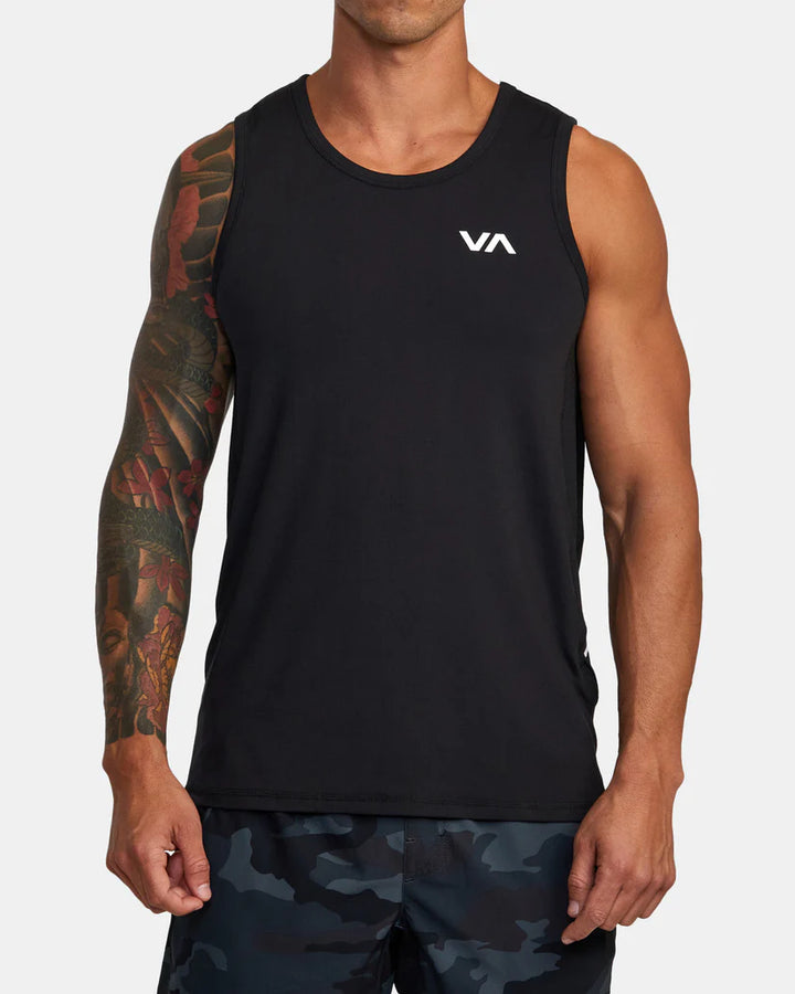 RVCA SPORT VENT ATHLETIC TANK TOP - BLACK