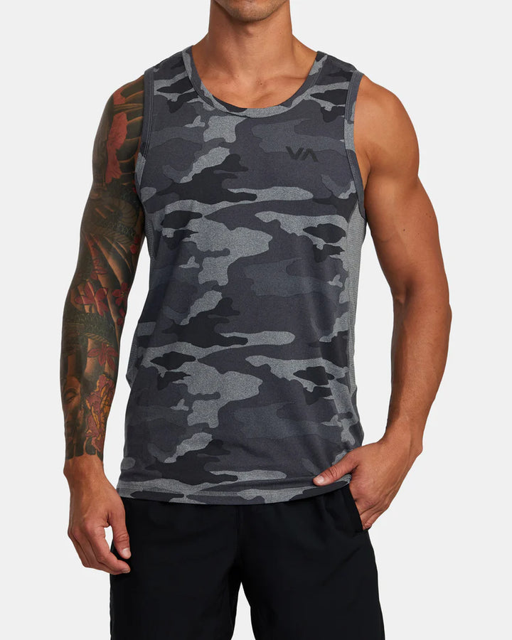 RVCA SPORT VENT ATHLETIC TANK TOP - CAMO