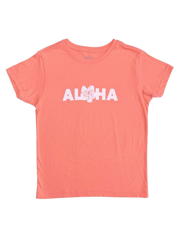 ROXY ALOHA HIBISCUS BOYFRIEND TEE - ORANGE – Hawaiian Island Creations