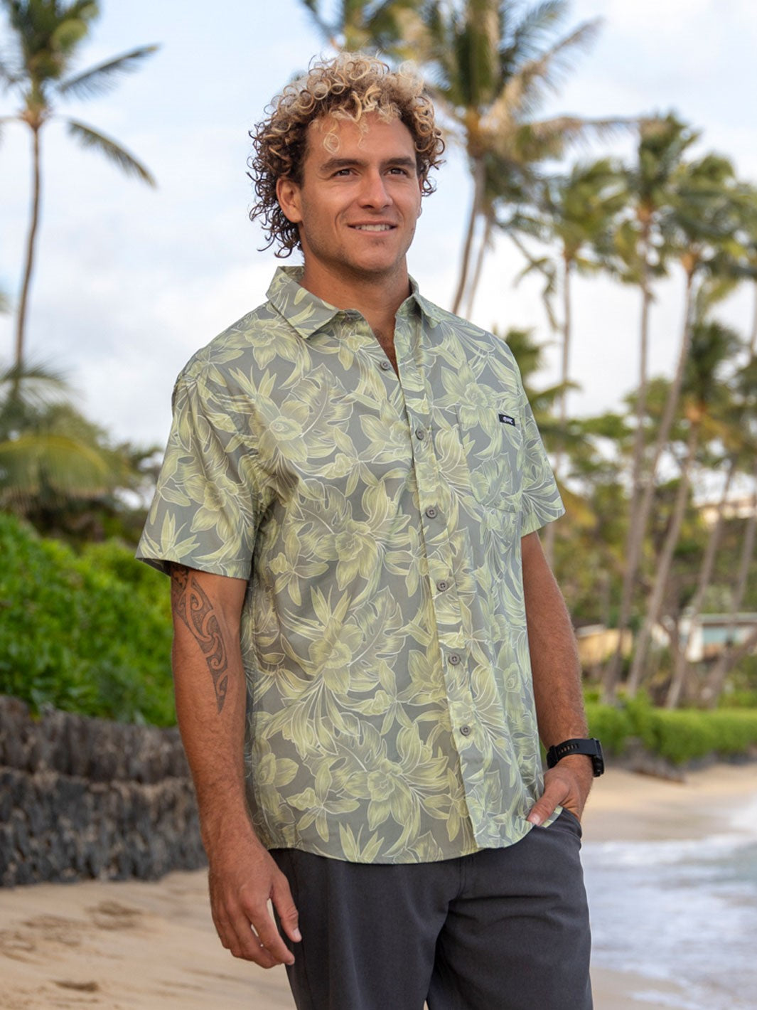 HIGHTIMES | S/S HAWAIIAN SHIRT -TYPE 2- #BROWN [HIGHTIMES-WM